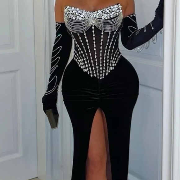 green emerald velvet dress Luxury Black Short Evening Dress Long Sleeve 2023 Elegant A-Line Women  Party Prom Formal Dresses – Jill Wish main image 1